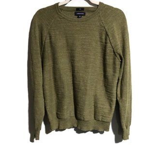 J. Crew Green Textured Woven Cotton Pullover